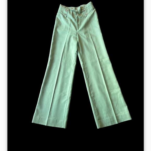 Very cool sage green vintage 70s flair pants - Picture 1 of 8